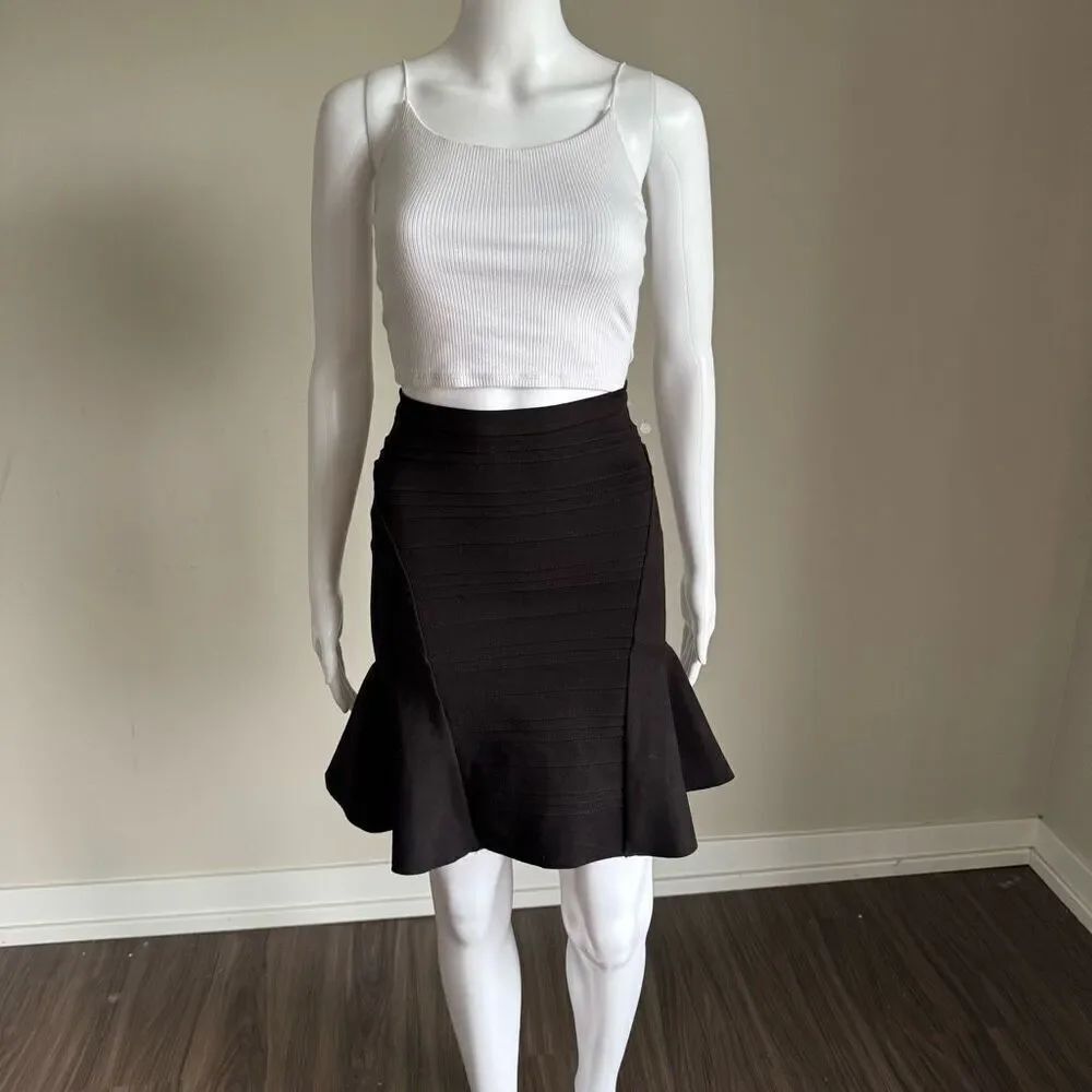 MAJE Stretched Waist Flared Hem Skirt - Picture 2 of 8